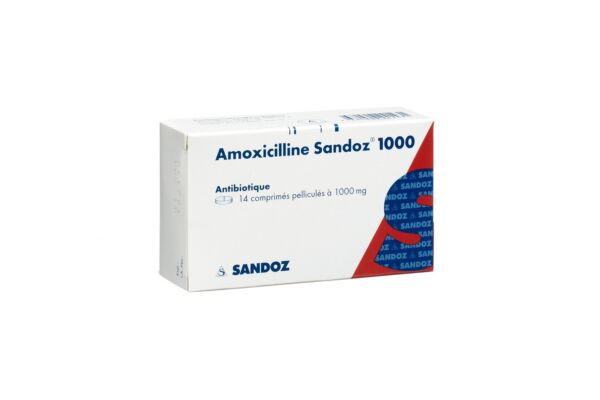Amoxicilline Sandoz cpr pell 1000 mg 14 pce