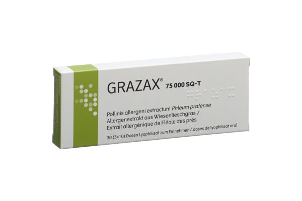 Grazax Lyophilisat zum Einnehmen 75000 SQ-T 30 x 1 Dos