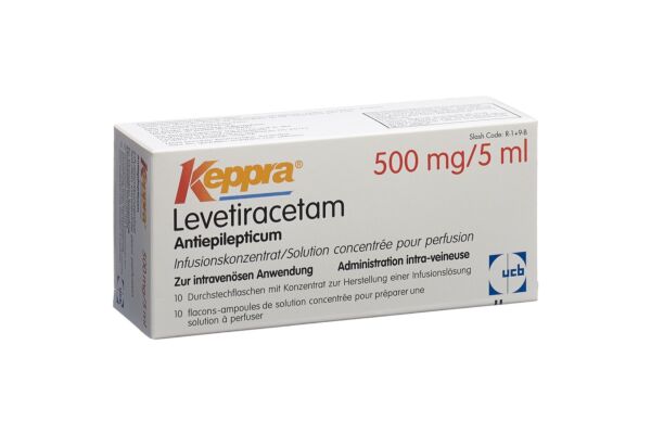 Keppra conc perf 500 mg/5ml 10 flac 5 ml