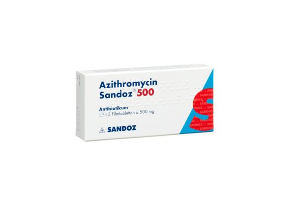 Azithromycine Sandoz cpr pell 500 mg 3 pce