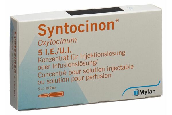Syntocinon prép inj perf 5 UI 5 amp 1 ml