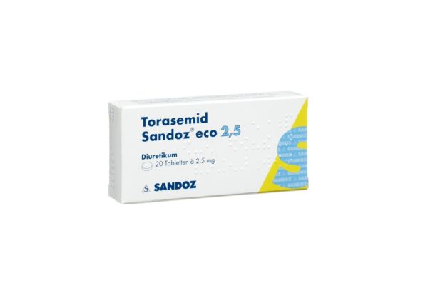 Torasemid Sandoz eco Tabl 2.5 mg 20 Stk