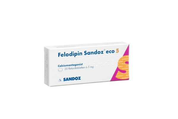 Felodipin Sandoz eco Ret Tabl 5 mg 20 Stk