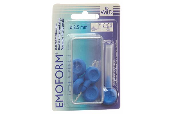 EMOFORM brosse interdentaire 2.5mm bleu fonc 5 pce