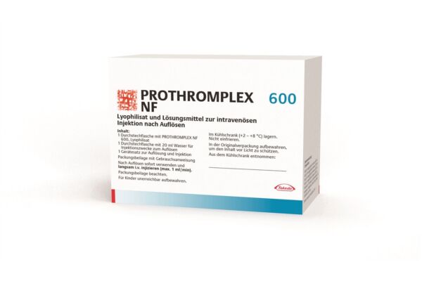 Prothromplex NF Trockensub 600 IE mit Solvens Durchstf 20 ml
