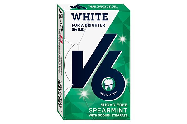 V6 White chewing gum Spearmint box