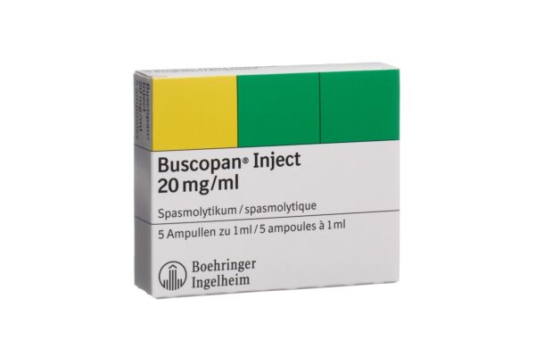 Buscopan Inject Inj Lös 20 mg/ml 5 Amp 1 ml