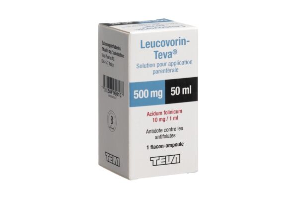 Leucovorin-Teva Inj Lös 500 mg/50ml Durchstf 50 ml