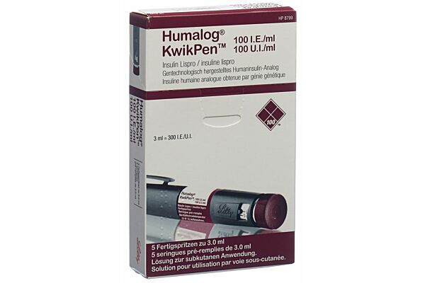 Humalog KwikPen Insuline sol inj 100 UI/ml 5 stylo pré 3 ml