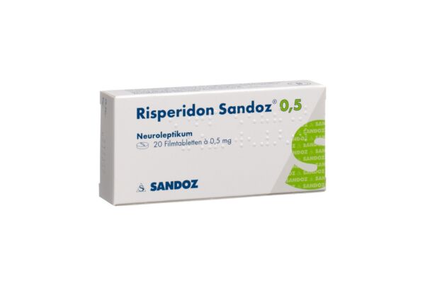 Rispéridone Sandoz cpr pell 0.5 mg 20 pce