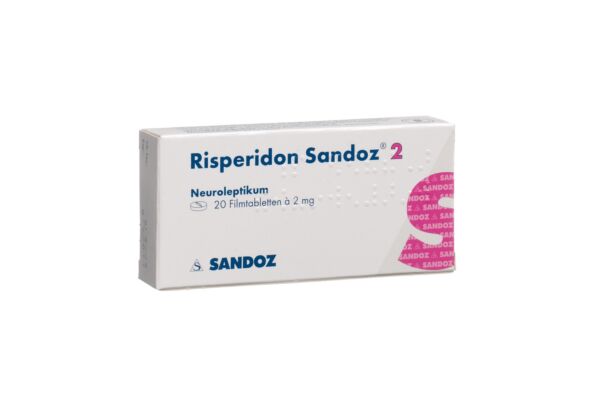 Rispéridone Sandoz cpr pell 2 mg 20 pce
