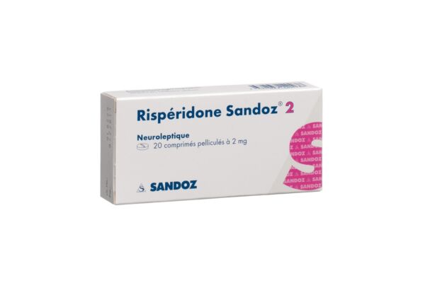 Rispéridone Sandoz cpr pell 2 mg 20 pce