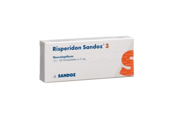 Rispéridone Sandoz cpr pell 3 mg 20 pce