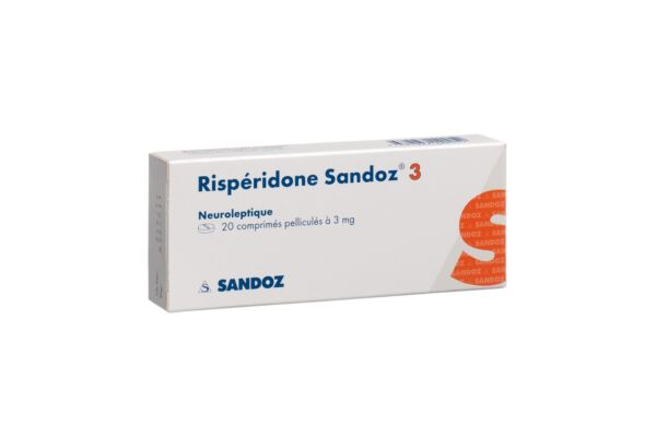 Rispéridone Sandoz cpr pell 3 mg 20 pce