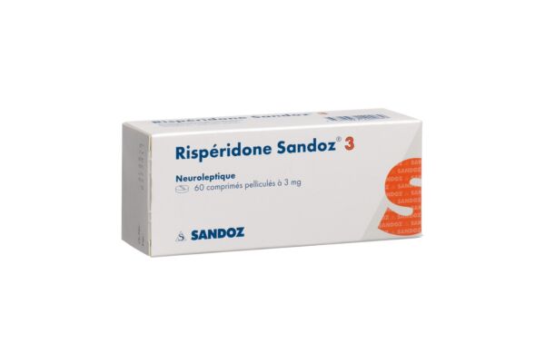 Rispéridone Sandoz cpr pell 3 mg 60 pce