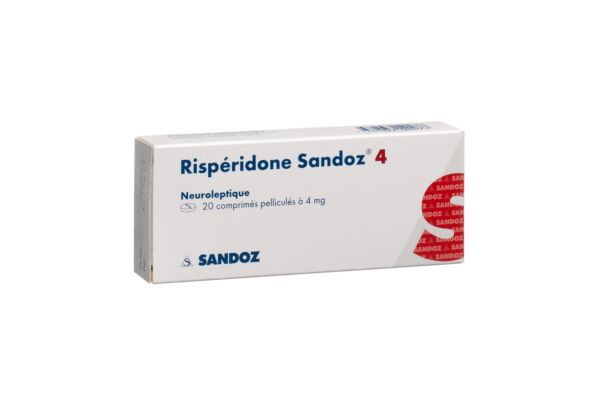 Rispéridone Sandoz cpr pell 4 mg 20 pce
