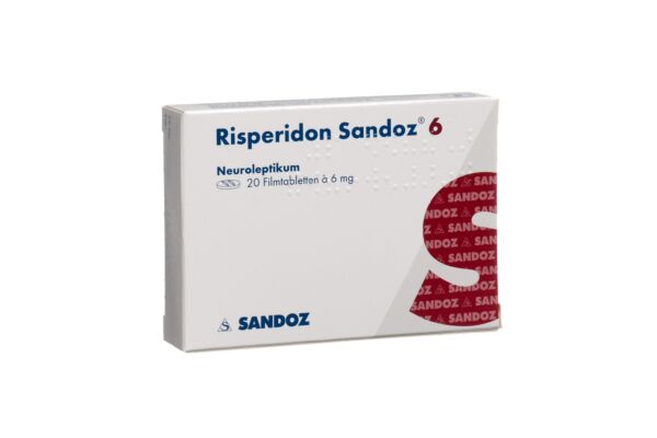 Rispéridone Sandoz cpr pell 6 mg 20 pce