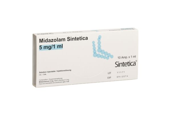 Midazolam Sintetica Inj Lös 5 mg/ml 10 Amp 1 ml