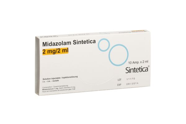 Midazolam Sintetica sol inj 2 mg/2ml 10 amp 2 ml