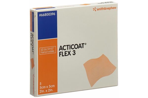 Acticoat Flex 3 pansement vulnéraire 5x5cm 5 pce