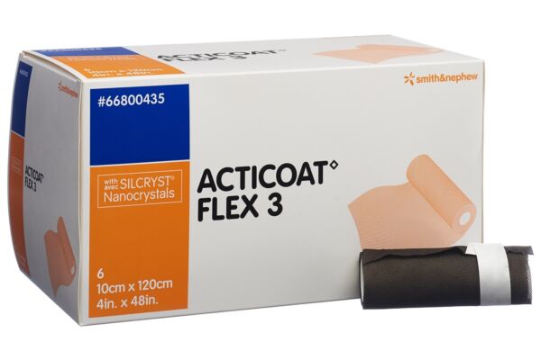 Acticoat Flex 3 pansement vulnéraire 10x120cm 6 pce