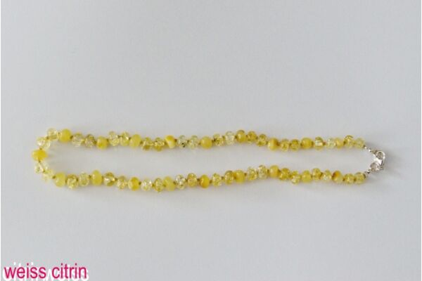 Amberstyle collier d'ambre blanc jaune 32cm avec fermoir à crochet