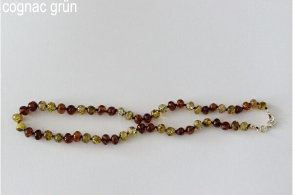 Amberstyle collier d'ambre cognac vert 32cm avec fermoir à crochet