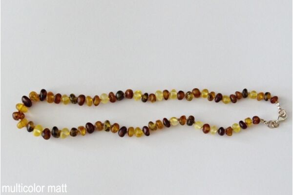 Amberstyle collier d'ambre multicolor mat 32cm avec fermoir à crochet