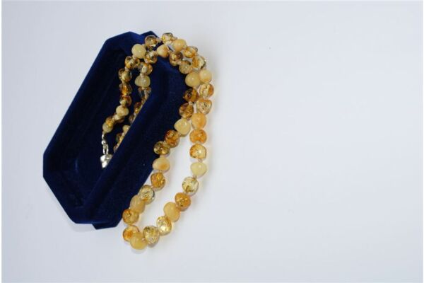 Amberstyle collier d'ambre blanc jaune 32cm avec fermoir magnétique