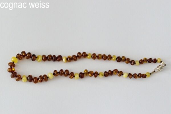 Amberstyle collier d'ambre cognac blanc 32cm avec fermoir magnétique