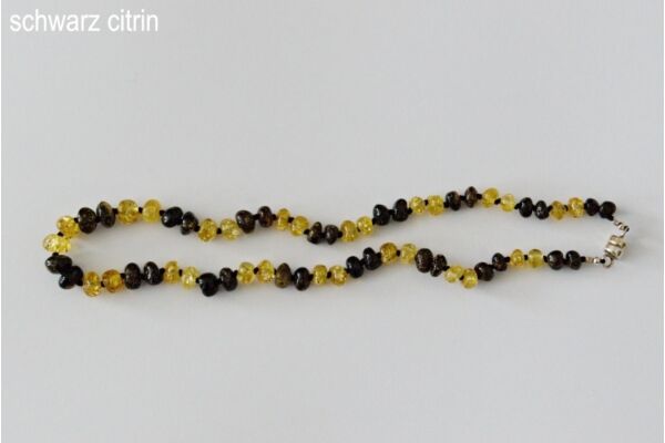 Amberstyle collier d'ambre noir jaune 32cm avec fermoir magnétique