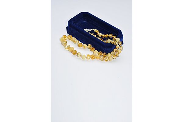 Amberstyle collier d'ambre blanc jaune 36cm avec fermoir magnétique
