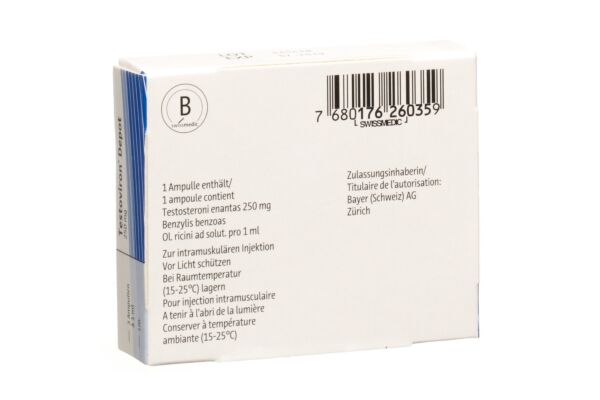 Testoviron Depot Inj Lös 250 mg i.m. Amp 3 Stk