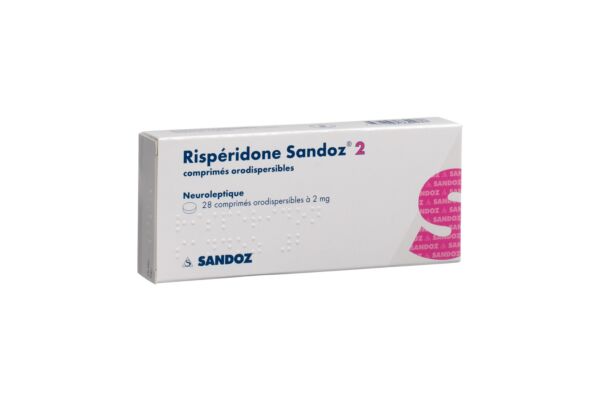 Rispéridone Sandoz cpr orodisp 2 mg 28 pce