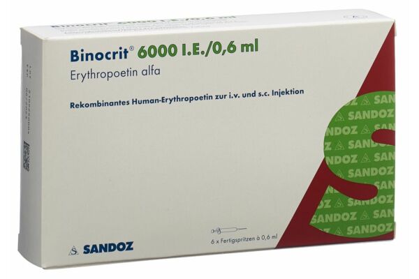Binocrit Inj Lös 6000 IE/0.6ml 6 Fertspr 0.6 ml