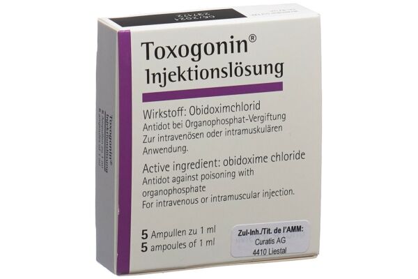 Toxogonin Inj Lös 250 mg/ml 5 Amp 1 ml