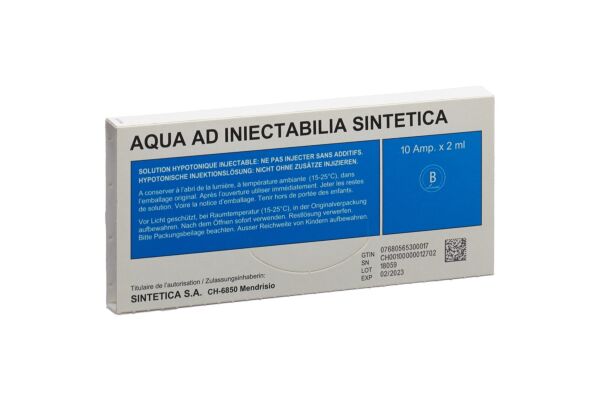 Aqua ad iniectabilia Sintetica Inj Lös 2ml Ampullen 10 Stk