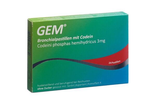 GEM pastilles pour les bronches avec codéine 24 pce
