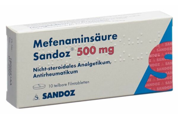 Acide méfénamique Sandoz 500 mg 10 pce