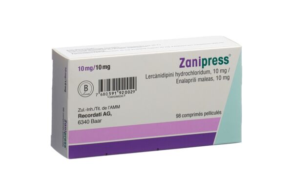 Zanipress cpr pell 10/10 mg 98 pce