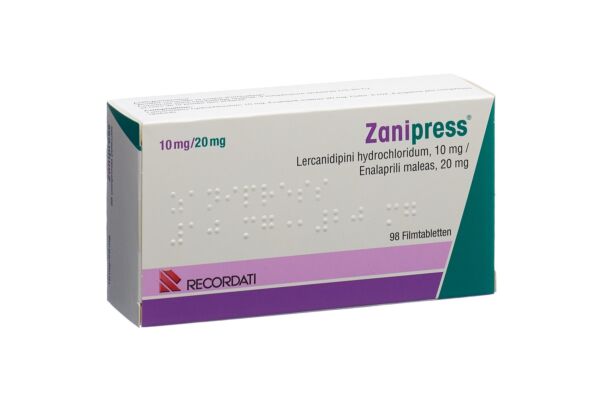 Zanipress cpr pell 10/20 mg 98 pce