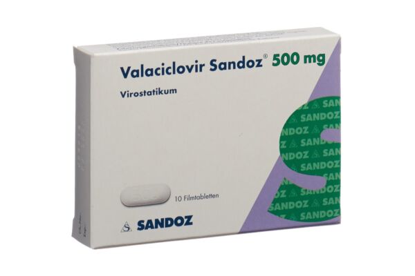 Valaciclovir Sandoz cpr pell 500 mg 10 pce