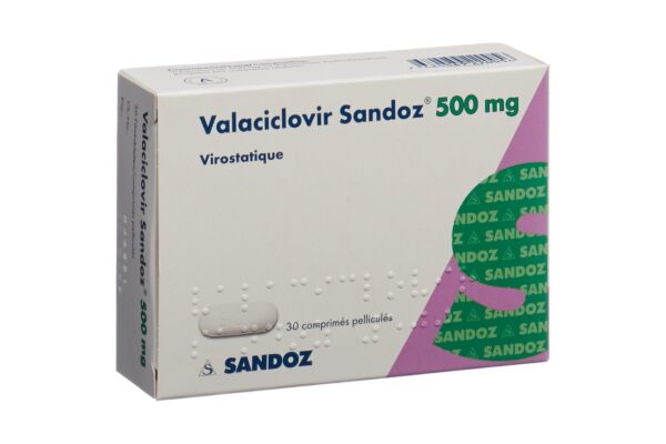 Valaciclovir Sandoz cpr pell 500 mg 30 pce