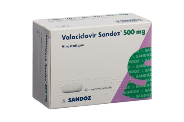 Valaciclovir Sandoz cpr pell 500 mg 42 pce