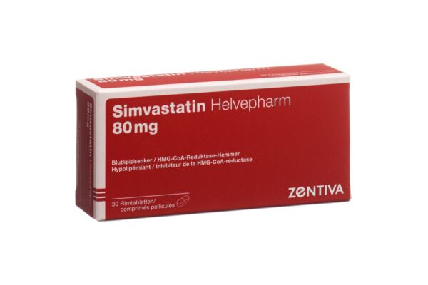 Simvastatin Helvepharm Filmtabl 80 mg 30 Stk