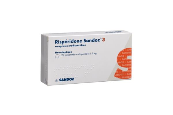 Rispéridone Sandoz cpr orodisp 3 mg 28 pce