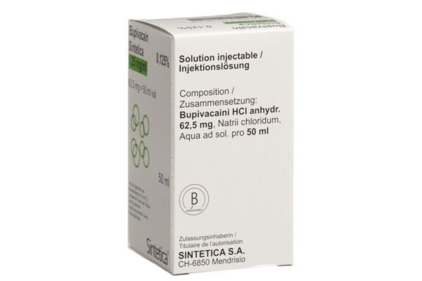 Bupivacain Sintetica sol perf 1.25 mg/ml 50ml vial