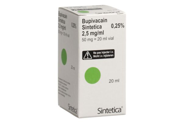 Bupivacain Sintetica Inj Lös 2.5 mg/ml Vial 20 ml