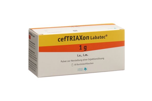 Ceftriaxon Labatec Trockensub 1 g Durchstf 10 Stk