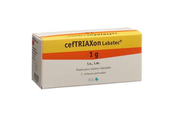 Ceftriaxon Labatec subst sèche 1 g flac 10 pce